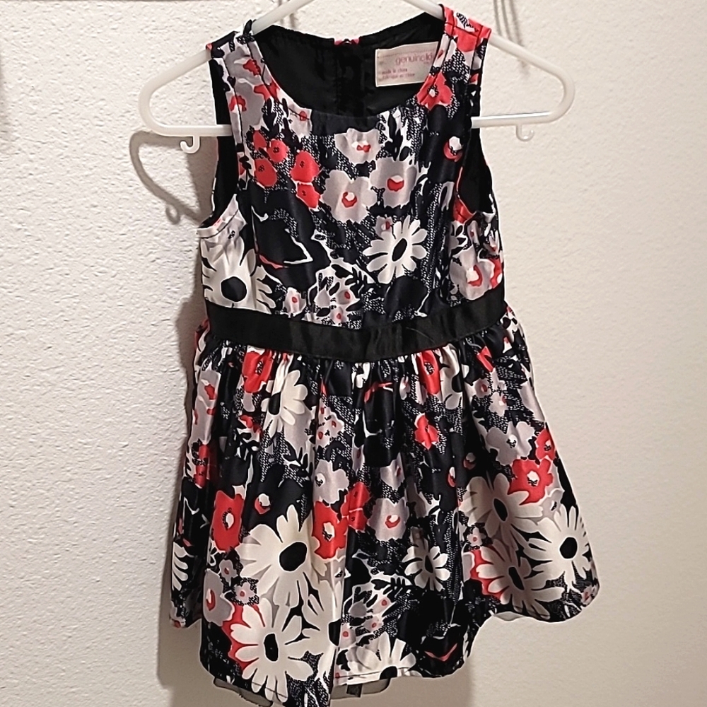 🔵 3/20 Toddler 18 month girls floral satin dress with lining